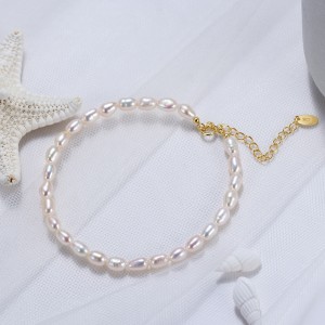 925 Sterling Silver Baroque Pearl Bracelet 100500017