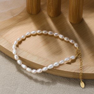 925 Sterling Silver Baroque Pearl Bracelet 100500017