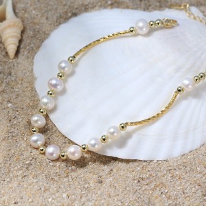 925 Sterling Silver Adjustable Pearl Bracelet 100500029