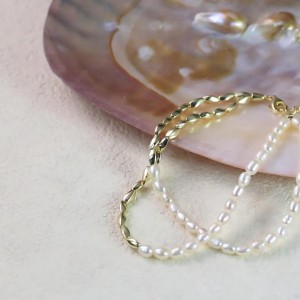 925 Sterling Silver Double-Layer Pearl Bracelet 100500035