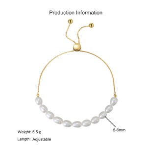 925 Sterling Silver Adjustable Pearl Bracelet 100500040