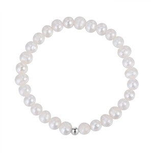 925 Sterling Silver Baroque Irregular Pearl Bracelet 100500041