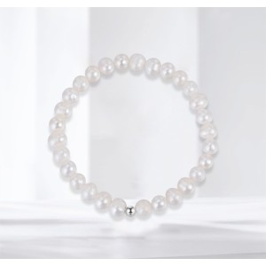925 Sterling Silver Baroque Irregular Pearl Bracelet 100500041