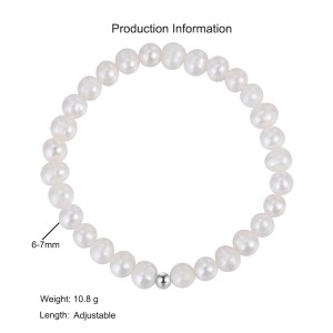 925 Sterling Silver Baroque Irregular Pearl Bracelet 100500041