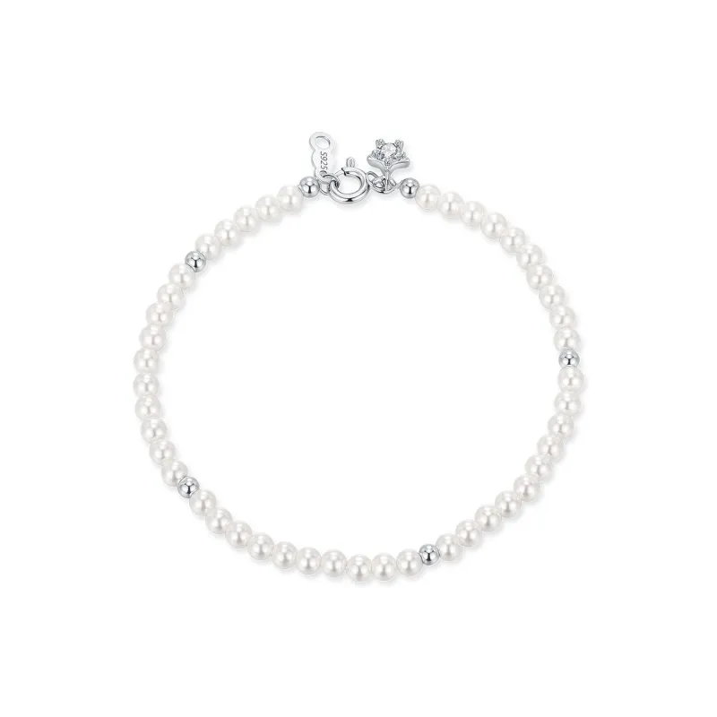 Wholesale 925 Sterling Silver Crystal Pearl Beaded Bracelet 100500055