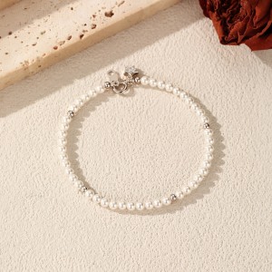 Wholesale 925 Sterling Silver Crystal Pearl Beaded Bracelet 100500055