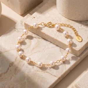 Wholesale 925 Sterling Silver Baroque Freshwater Pearl Link Bracelet 100500057 Wholesale 925 Sterling Silver Baroque Freshwater Pearl Link Bracelet 100500057