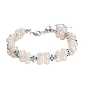 Wholesale 925 Sterling Silver Baroque Freshwater Pearl Cluster Bracelet 100500058 Wholesale 925 Sterling Silver Baroque Freshwater Pearl Cluster Bracelet 100500058