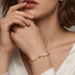 Wholesale 925 Sterling Silver Freshwater Pearl Beaded Chain Bracelet 100500059 Wholesale 925 Sterling Silver Freshwater Pearl Beaded Chain Bracelet 100500059
