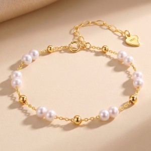 Wholesale 925 Sterling Silver Freshwater Pearl Beaded Chain Bracelet 100500059 Wholesale 925 Sterling Silver Freshwater Pearl Beaded Chain Bracelet 100500059