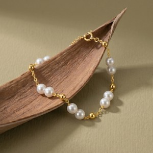 Wholesale 925 Sterling Silver Freshwater Pearl Beaded Chain Bracelet 100500059 Wholesale 925 Sterling Silver Freshwater Pearl Beaded Chain Bracelet 100500059