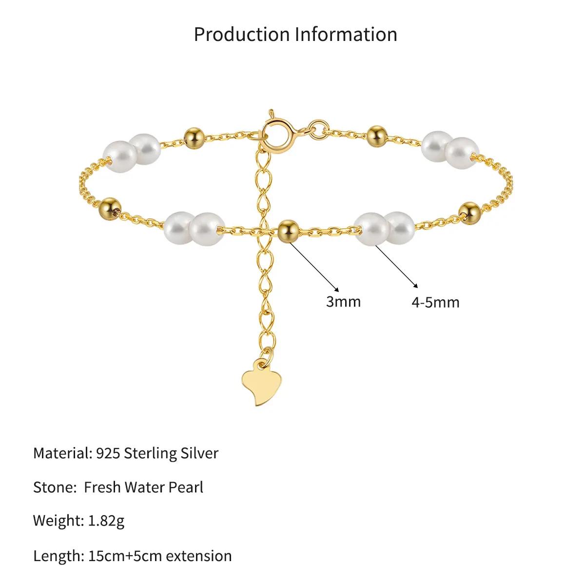 Wholesale 925 Sterling Silver Freshwater Pearl Beaded Chain Bracelet 100500059 - image2