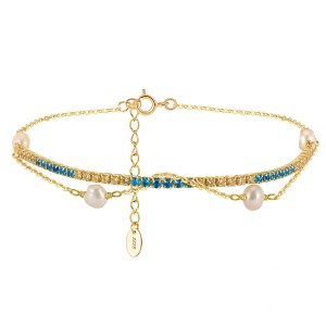 Wholesale 925 Sterling Silver Freshwater Pearl CZ Layered Tennis Bracelet 100500061 Wholesale 925 Sterling Silver Freshwater Pearl CZ Layered Tennis Bracelet 100500061