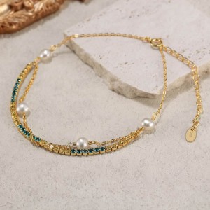 Wholesale 925 Sterling Silver Freshwater Pearl CZ Layered Tennis Bracelet 100500061 Wholesale 925 Sterling Silver Freshwater Pearl CZ Layered Tennis Bracelet 100500061