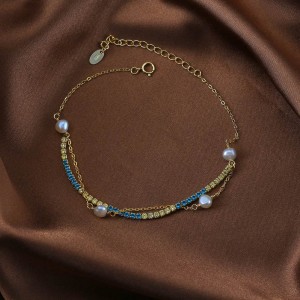 Wholesale 925 Sterling Silver Freshwater Pearl CZ Layered Tennis Bracelet 100500061 Wholesale 925 Sterling Silver Freshwater Pearl CZ Layered Tennis Bracelet 100500061