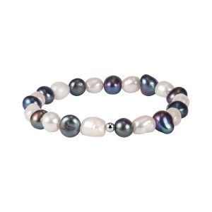 Wholesale 925 Sterling Silver Mixed Color Freshwater Pearl Stretch Bracelet 100500064 Wholesale 925 Sterling Silver Mixed Color Freshwater Pearl Stretch Bracelet 100500064