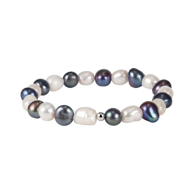 Wholesale 925 Sterling Silver Mixed Color Freshwater Pearl Stretch Bracelet 100500064 Wholesale 925 Sterling Silver Mixed Color Freshwater Pearl Stretch Bracelet 100500064