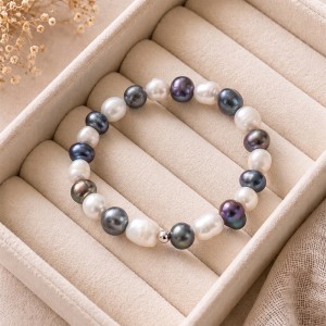 Wholesale 925 Sterling Silver Mixed Color Freshwater Pearl Stretch Bracelet 100500064 Wholesale 925 Sterling Silver Mixed Color Freshwater Pearl Stretch Bracelet 100500064
