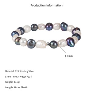 Wholesale 925 Sterling Silver Mixed Color Freshwater Pearl Stretch Bracelet 100500064 Wholesale 925 Sterling Silver Mixed Color Freshwater Pearl Stretch Bracelet 100500064
