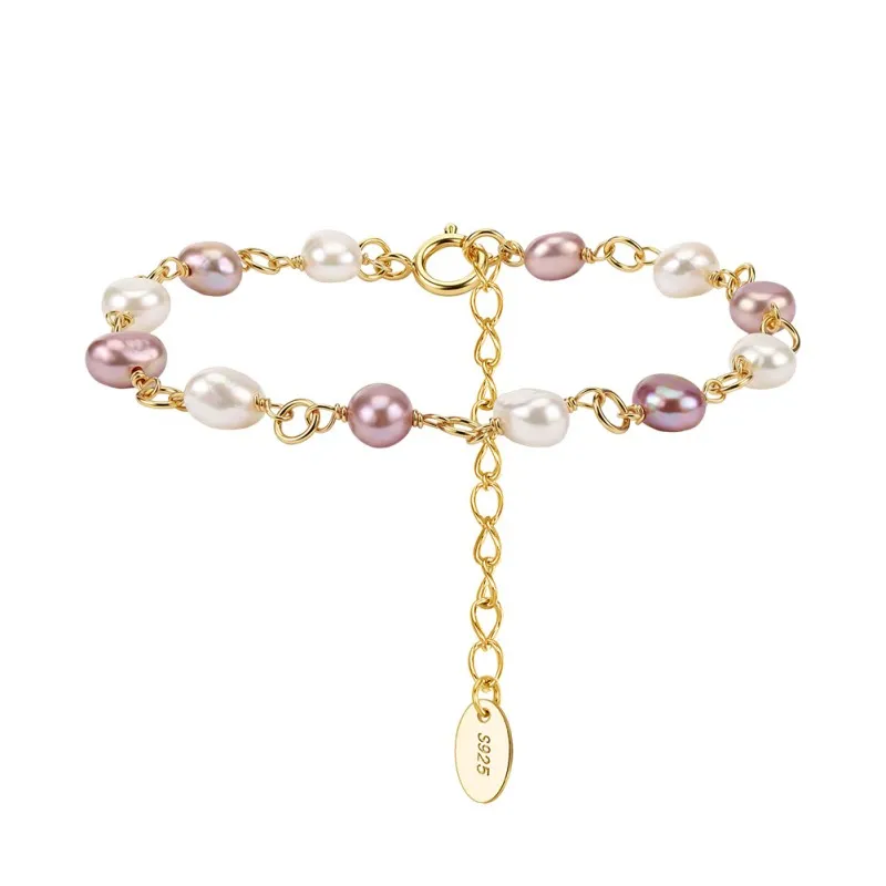 Wholesale 925 Sterling Silver Multicolor Freshwater Pearl Link Bracelet 100500067 Wholesale 925 Sterling Silver Multicolor Freshwater Pearl Link Bracelet 100500067