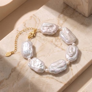 Wholesale 925 Sterling Silver Baroque Freshwater Pearl Statement Bracelet 100500072 Wholesale 925 Sterling Silver Baroque Freshwater Pearl Statement Bracelet 100500072