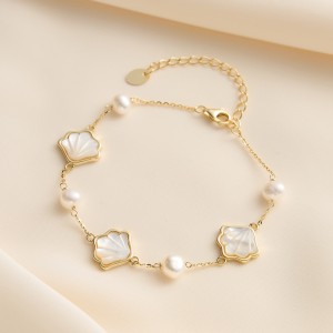 Wholesale 925 Sterling Silver Mother of Pearl Shell Baroque Pearl Bracelet 100500073 Wholesale 925 Sterling Silver Mother of Pearl Shell Baroque Pearl Bracelet 100500073