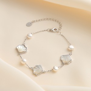 Wholesale 925 Sterling Silver Mother of Pearl Shell Baroque Pearl Bracelet 100500073 Wholesale 925 Sterling Silver Mother of Pearl Shell Baroque Pearl Bracelet 100500073
