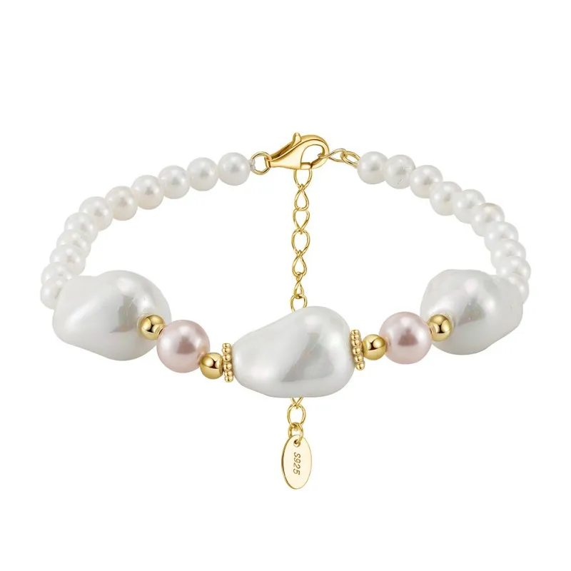 Wholesale 925 Sterling Silver Irregular Shell Pearl Bracelet 100500074 Wholesale 925 Sterling Silver Irregular Shell Pearl Bracelet 100500074