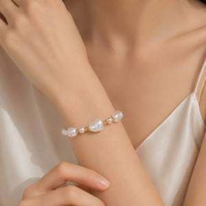 Wholesale 925 Sterling Silver Irregular Shell Pearl Bracelet 100500074 Wholesale 925 Sterling Silver Irregular Shell Pearl Bracelet 100500074