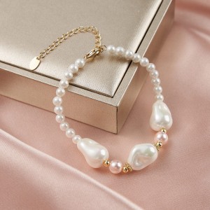 Wholesale 925 Sterling Silver Irregular Shell Pearl Bracelet 100500074 Wholesale 925 Sterling Silver Irregular Shell Pearl Bracelet 100500074