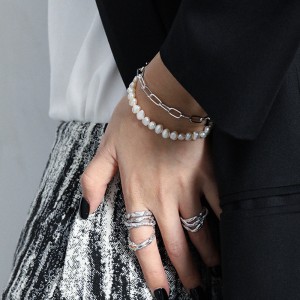 Wholesale 925 Sterling Silver Irregular Natural Freshwater Pearl Bracelet 100500075 Wholesale 925 Sterling Silver Irregular Natural Freshwater Pearl Bracelet 100500075