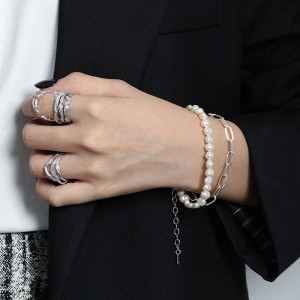 Wholesale 925 Sterling Silver Irregular Natural Freshwater Pearl Bracelet 100500075 Wholesale 925 Sterling Silver Irregular Natural Freshwater Pearl Bracelet 100500075