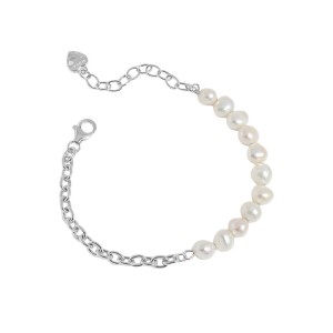 Wholesale 925 Sterling Silver Baroque Freshwater Pearl Chain Bracelet 100500076 Wholesale 925 Sterling Silver Baroque Freshwater Pearl Chain Bracelet 100500076