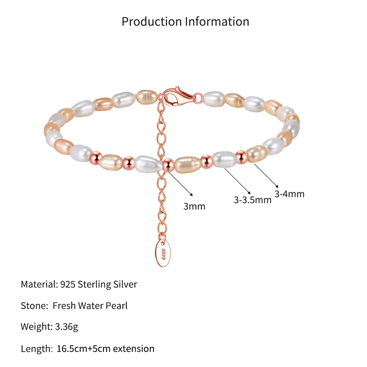 Wholesale 925 Sterling Silver Multicolor Freshwater Pearl Beaded Bracelet 100500078 - image2