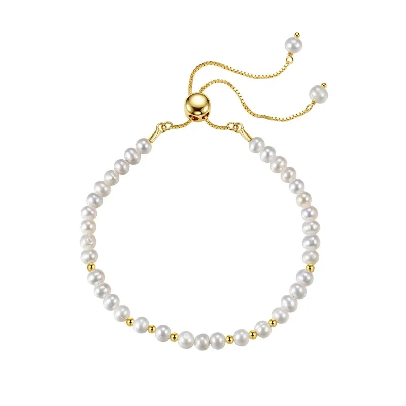 Wholesale 925 Sterling Silver Freshwater Pearl Adjustable Slider Bracelet 100500083 Wholesale 925 Sterling Silver Freshwater Pearl Adjustable Slider Bracelet 100500083