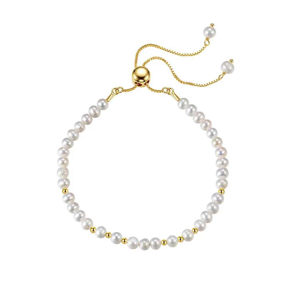 Wholesale 925 Sterling Silver Freshwater Pearl Adjustable Slider Bracelet 100500083 Wholesale 925 Sterling Silver Freshwater Pearl Adjustable Slider Bracelet 100500083