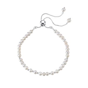 Wholesale 925 Sterling Silver Freshwater Pearl Adjustable Slider Bracelet 100500083 Wholesale 925 Sterling Silver Freshwater Pearl Adjustable Slider Bracelet 100500083