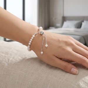 Wholesale 925 Sterling Silver Freshwater Pearl Adjustable Slider Bracelet 100500083 Wholesale 925 Sterling Silver Freshwater Pearl Adjustable Slider Bracelet 100500083