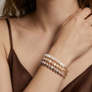Wholesale 925 Sterling Silver Baroque Pearl Paperclip Chain Bracelet 100500088 Wholesale 925 Sterling Silver Baroque Pearl Paperclip Chain Bracelet 100500088