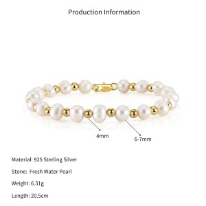 Wholesale 925 Sterling Silver Men Freshwater Pearl Beaded Bracelet100500090 Wholesale 925 Sterling Silver Men Freshwater Pearl Beaded Bracelet100500090