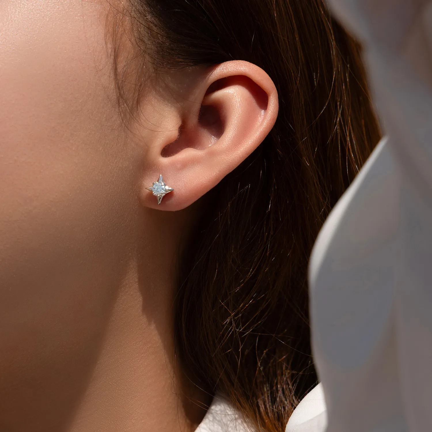 S925 Star Moissanite Stud Earring 110100004 - image1