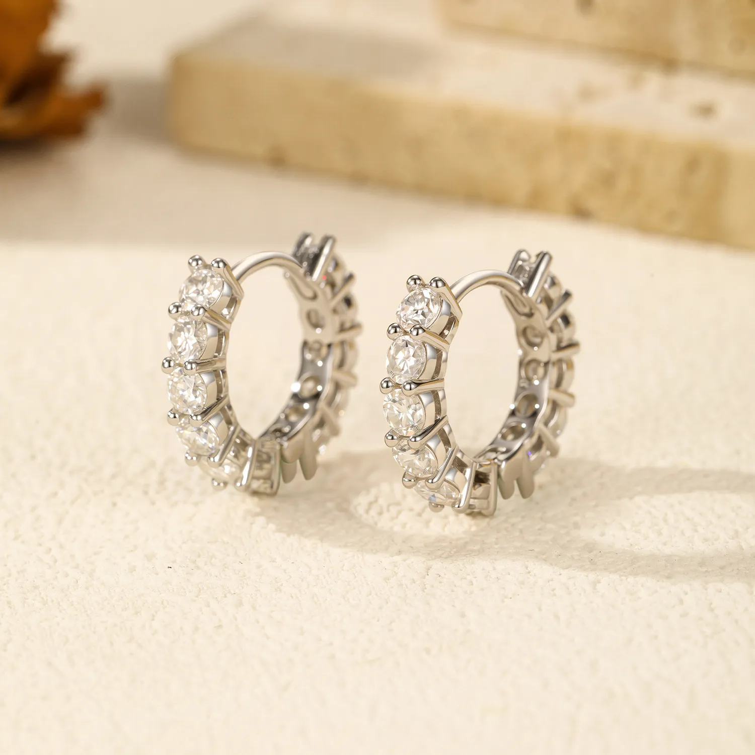 S925 Classical Moissanite Hoop Earring 110100005 - image2