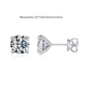 925 Sterling Silver Moissanite Stud Earring 110100006 925 Sterling Silver Moissanite Stud Earring 110100006