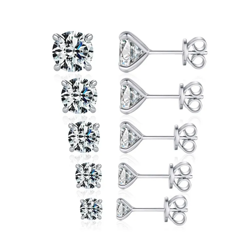 925 Sterling Silver Moissanite Stud Earring 110100006
