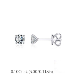 925 Sterling Silver Moissanite Stud Earring 110100006
