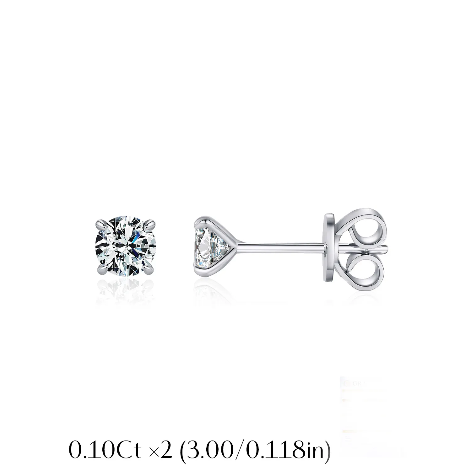 925 Sterling Silver Moissanite Stud Earring 110100006