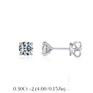 925 Sterling Silver Moissanite Stud Earring 110100006