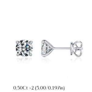 925 Sterling Silver Moissanite Stud Earring 110100006