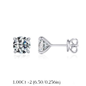 925 Sterling Silver Moissanite Stud Earring 110100006