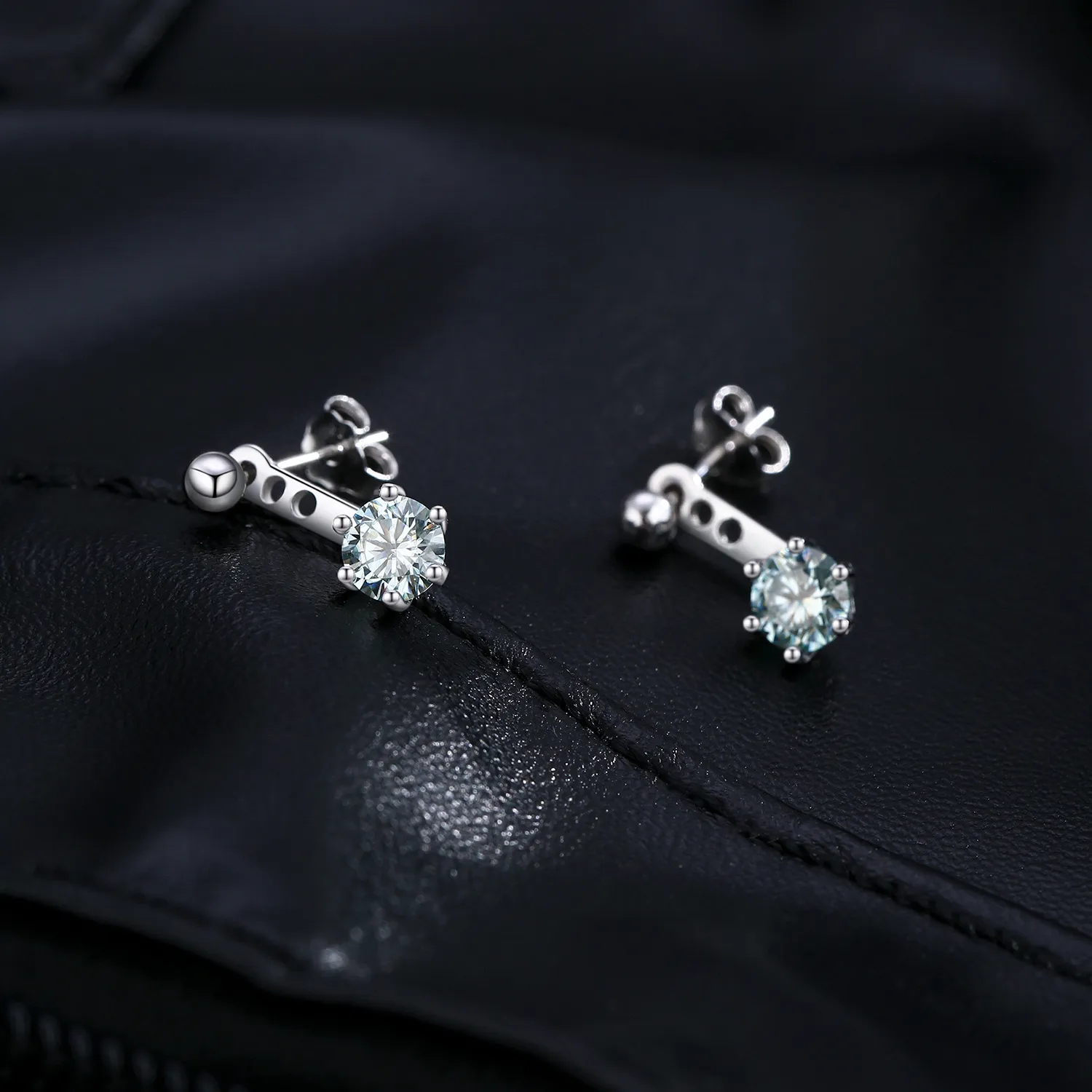S925 Moissanite Ear Jacket Stud Earring 110100016 - image2